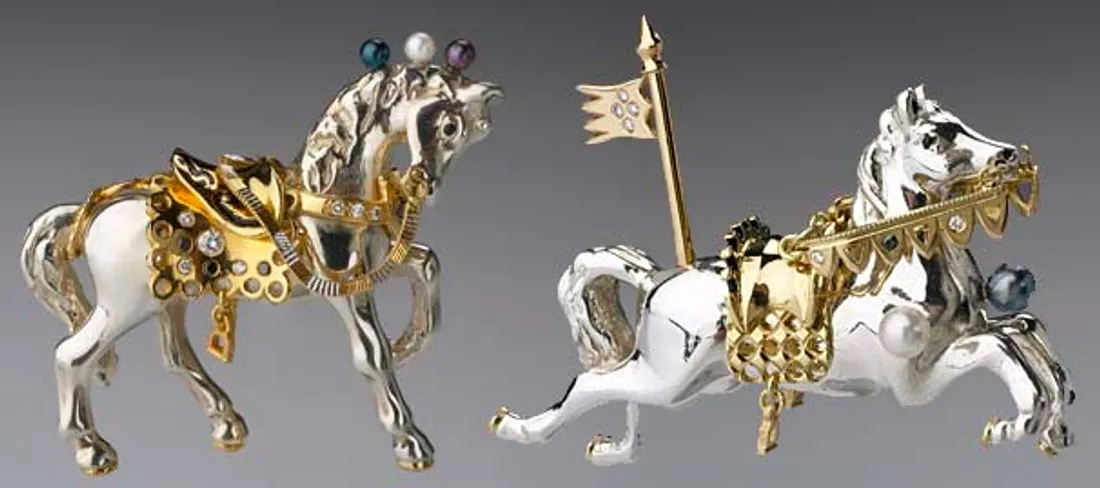 Horses in silver and gold