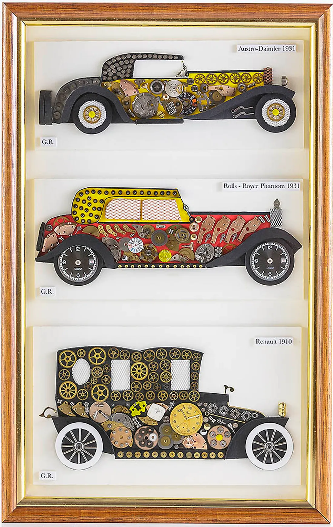 Triple Collage: Austro-Daimler 1931, Rolls Royce Phantom 1931, Renault 1910